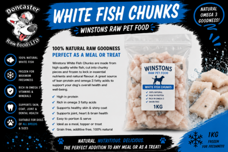 Winstons Raw Pet Food White Fish Chunks